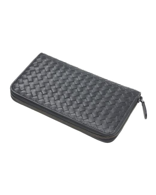 Bottega Veneta Gray Dark Braided Wallet for men