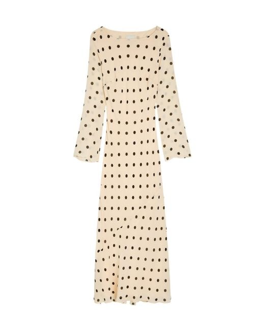 Reformation White Esra Polka Dot Chiffon Midi Dress