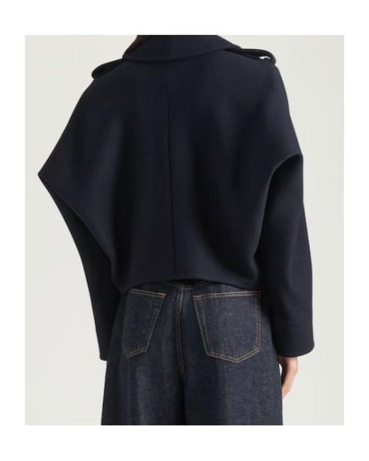 Givenchy Blue Double-Breasted Short Peacoat