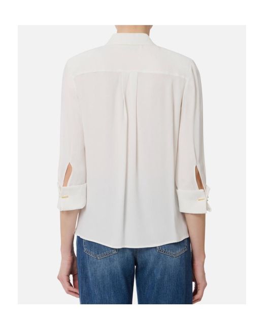 Elisabetta Franchi White Georgette Blouse