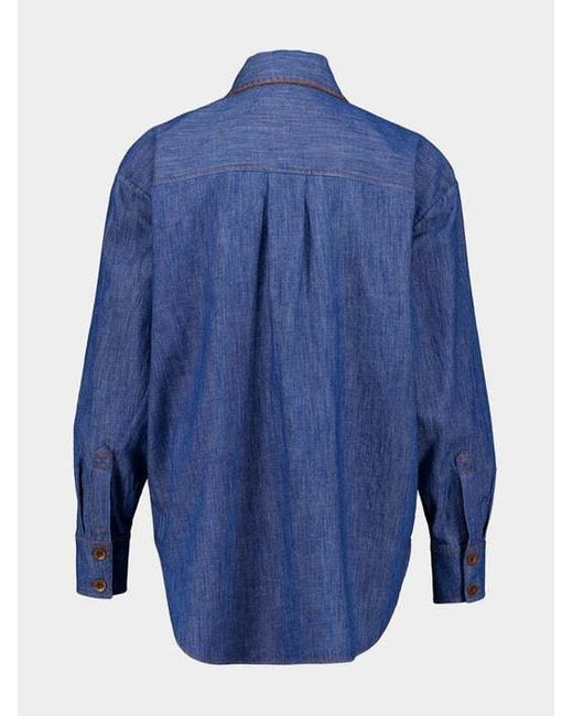 Zimmermann Blue Long Sleeve Denim Shirt