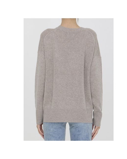 Allude Gray Drop-Shoulder Cashmere Jumper