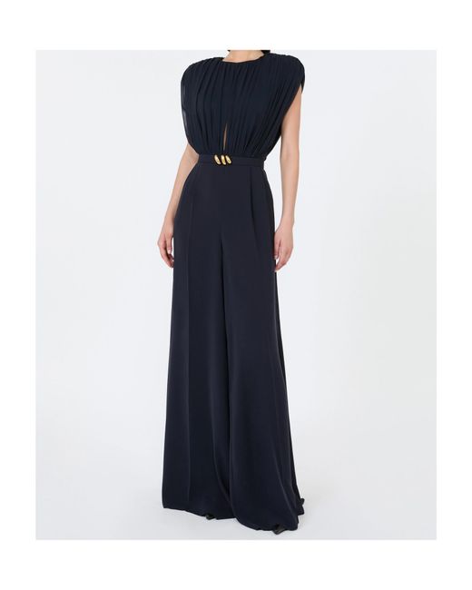 Max Mara Black Georgette And Cady Jumpsuit