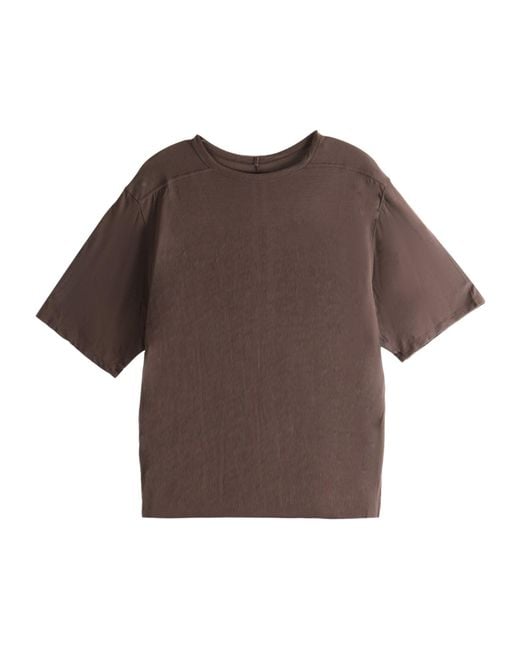 Rick Owens Brown Short Sleeved Crewneck T-Shirt for men