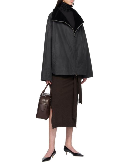 Totême  Black Totême Long Sleeved Corduroy-Collar Jacket