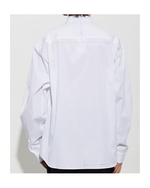 Vetements White Collared Long-Sleeved Shirt for men
