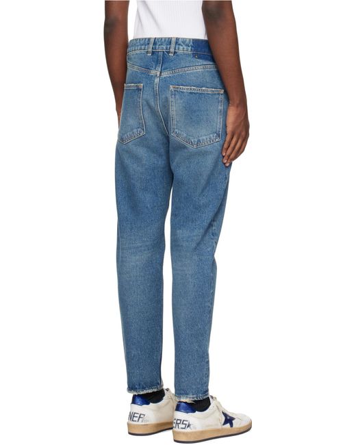 Golden Goose Deluxe Brand Blue Washed Effect Straight Leg Jeans for men