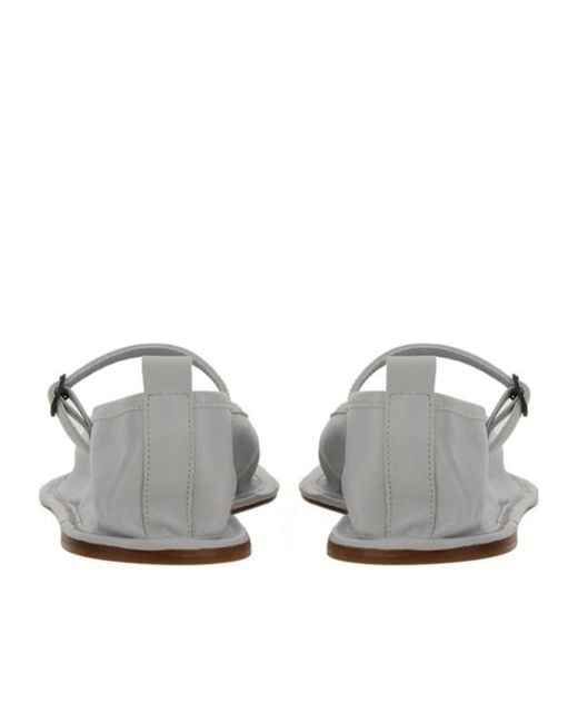 Hereu White Dansa Square Toe Ballerina Shoes