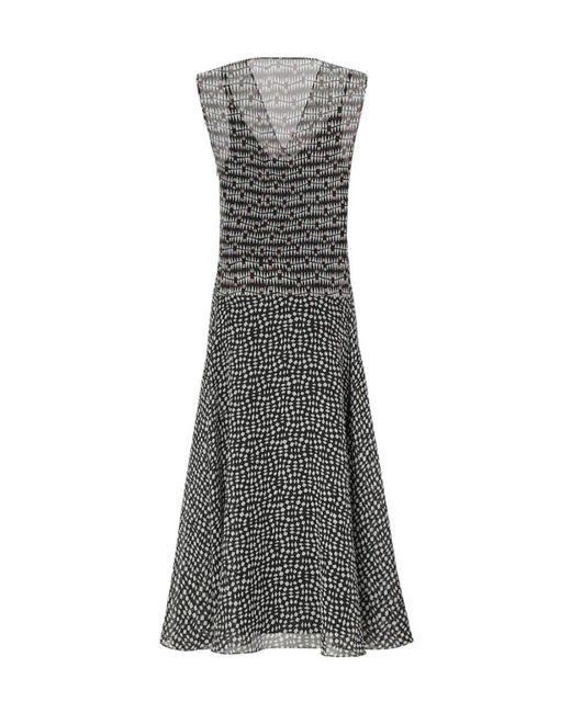 Fendi Gray Printed Georgette Dress