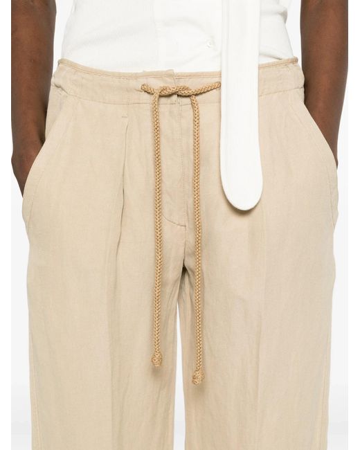 Isabel Marant Natural Sharony Drawstring Tapered Pants