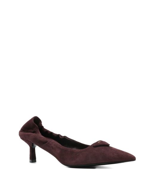 Prada Brown Pointed-Toe Kitten-Heel Pumps