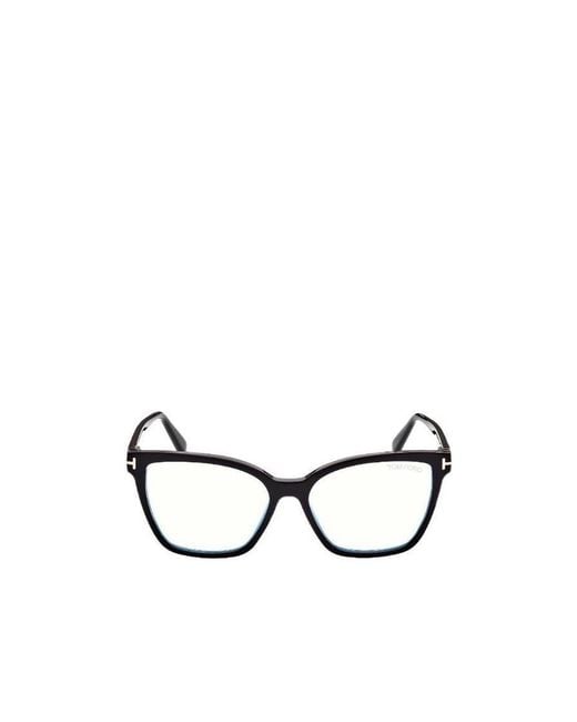 Tom Ford White Geometric Frame Flat Mirror for men