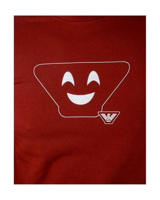 Emporio Armani Red Logo Round-Neck Sweater for men