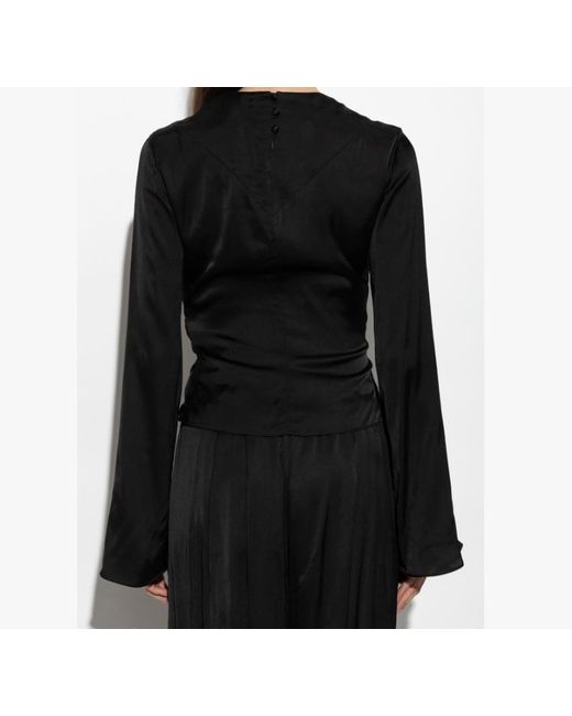 Isabel Marant Black Long Sleeve Crewneck Top
