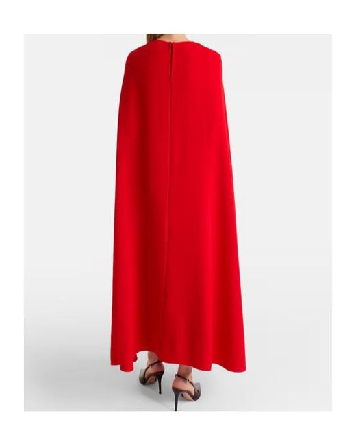 Roland Mouret Red Caped Cady Gown