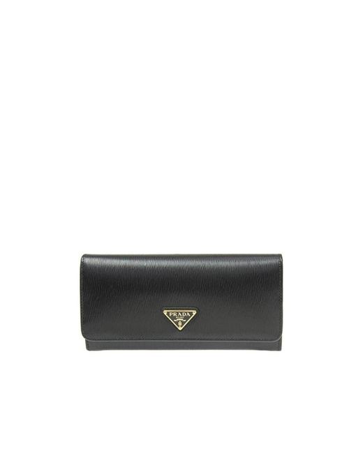 Prada Black Logo Details Wallet