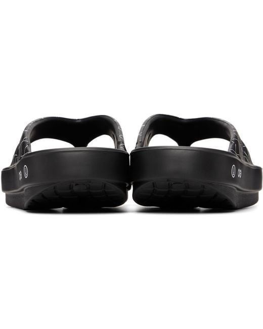 Undercover Black Grid-Print Sandals for men