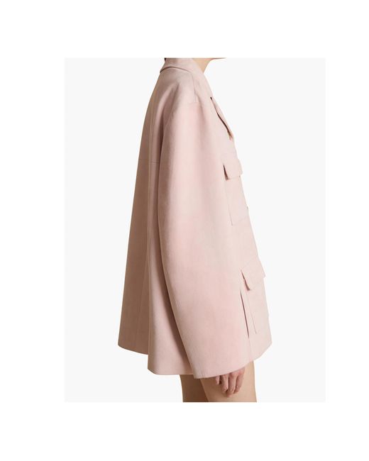 Khaite Pink Long-Sleeved Leather Jacket