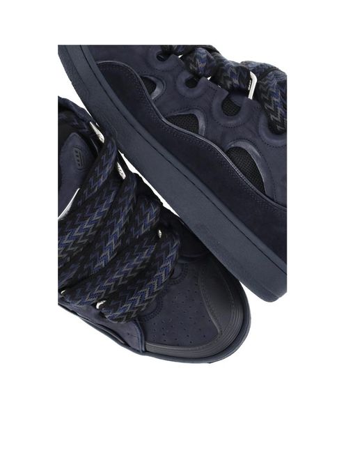 Lanvin Blue Tie Low-Top Sneakers for men