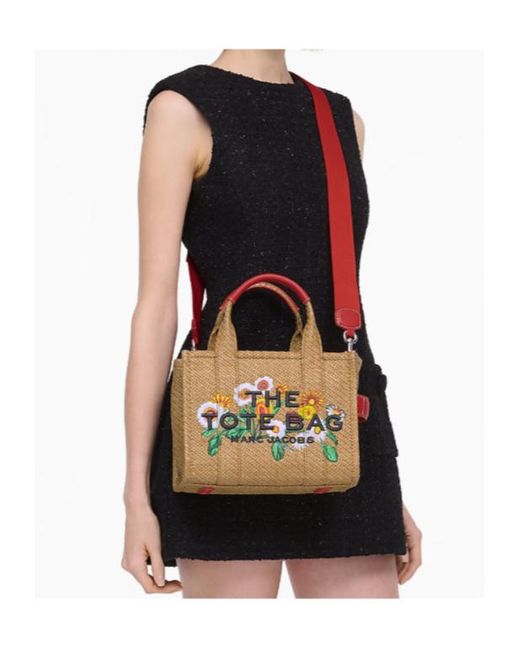 Marc Jacobs Red The Daisy Woven Small Tote Bag