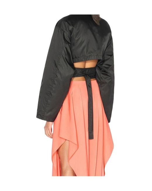 Alaïa Black Taffeta Belted Bomber