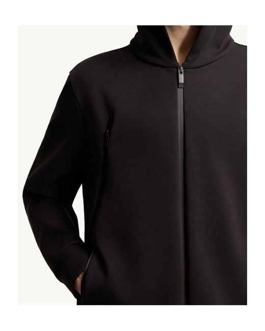 Moncler Black Cotton Blend Zip-Up Hoodie for men