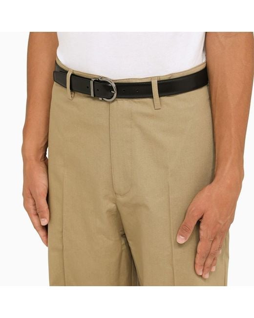 Ferragamo White Ferragamo Gancini Buckled Reversible Belt for men