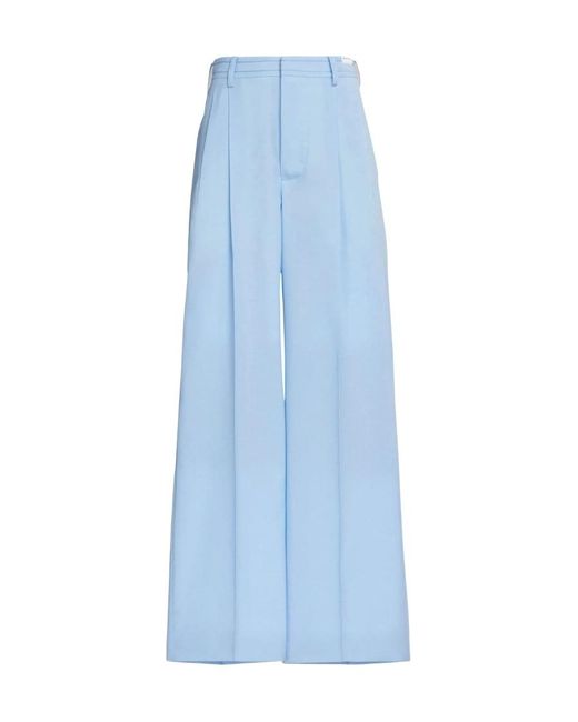 Marni Blue Wide-Leg Casual Pants