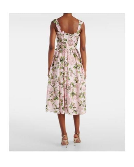 Oscar de la Renta White Floral Guipure Cocktail Dress