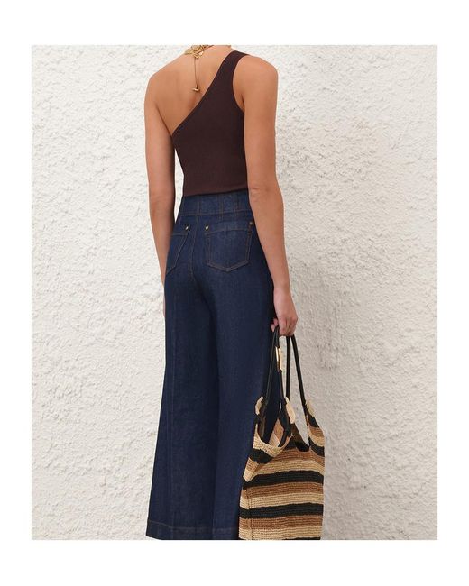 Zimmermann Purple Daylight One Shoulder Top