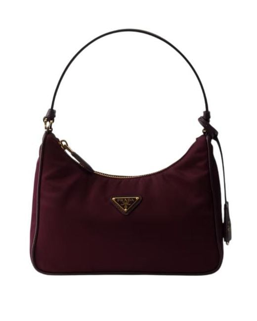 Prada Purple Re-Edition 2005 Re-Nylon And Saffiano Mini Bag
