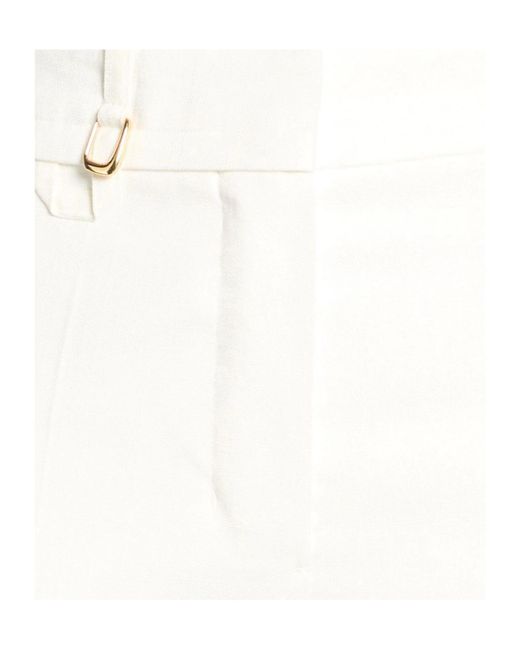 Jacquemus White Solid Straight-Leg Pants