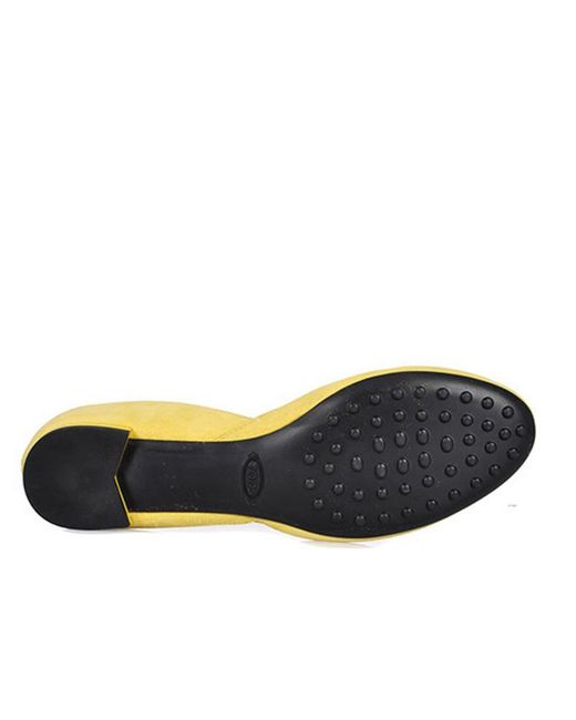Tod's Yellow Logo Flat Shoes