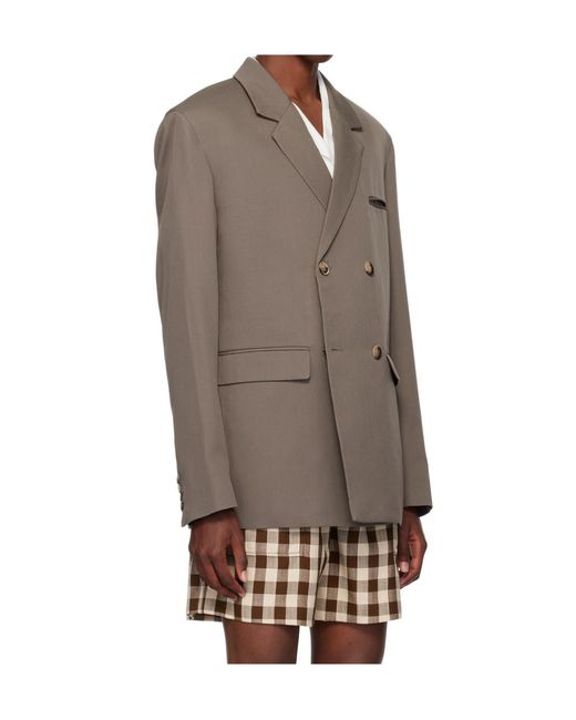 Nanushka Brown Renan Double-Breasted Blazer for men