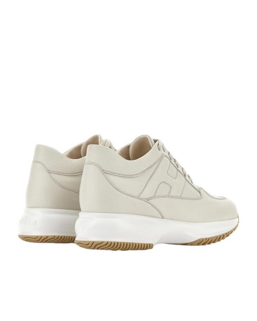 Hogan White Interactive Logo Embossed Sneakers