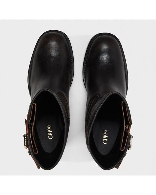 Chloé Black Solid Color Biker Boots