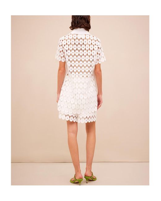 Erika Cavallini Semi Couture White Fringed Lace Shirt