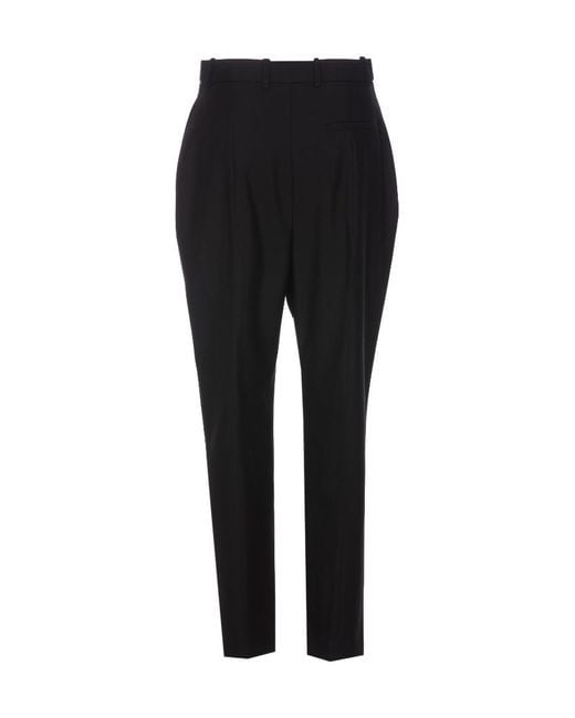 McQueen Black High-Waist Cropped Trousers