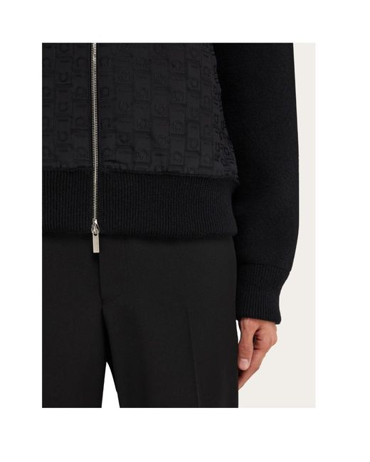 Ferragamo Black High-Necked Casual Jacket for men