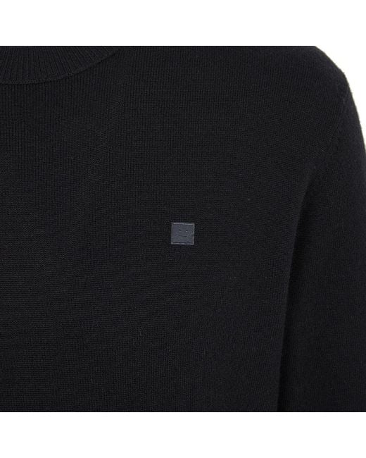 Acne Black Crew Neck Long-Sleeved Sweater for men