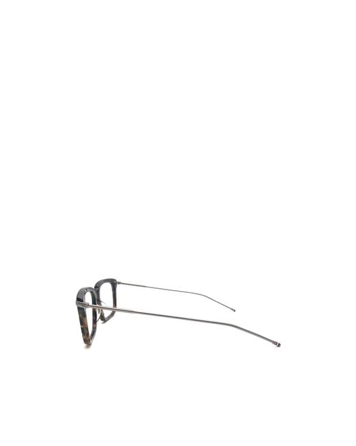 Thom Browne White Eyewear Rectangular Frame Glasses