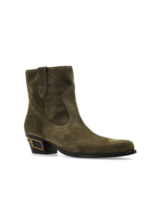 Etro Green Block Heeled Ankle Boots