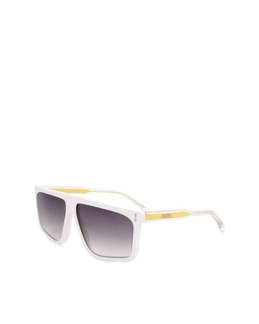 Isabel Marant White Square Frame Sunglasses