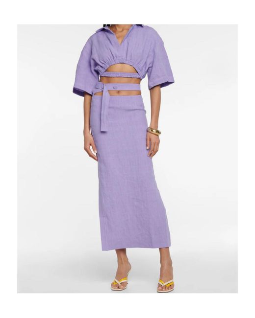 Christopher Esber Purple Cutout Cropped Top