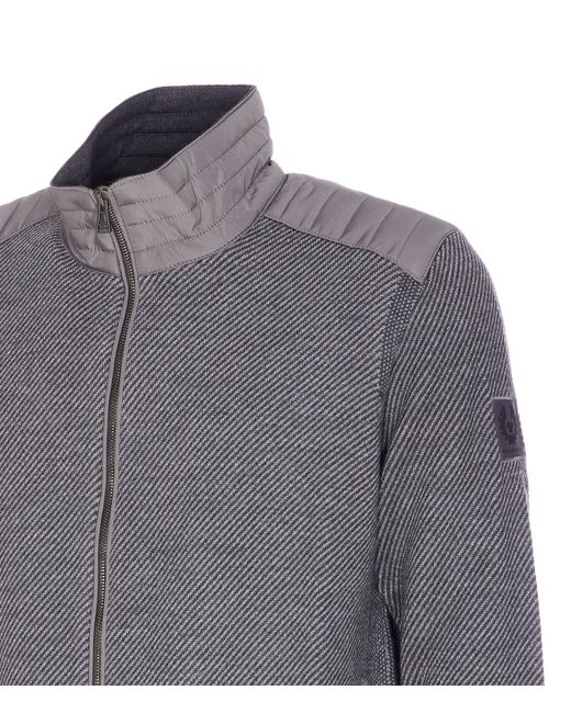 Belstaff Gray Kelby Zip Cardigan Knitwear for men