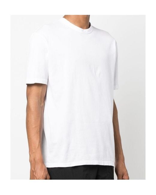 C P Company White Logo-Patch Short-Sleeve T-Shirt for men