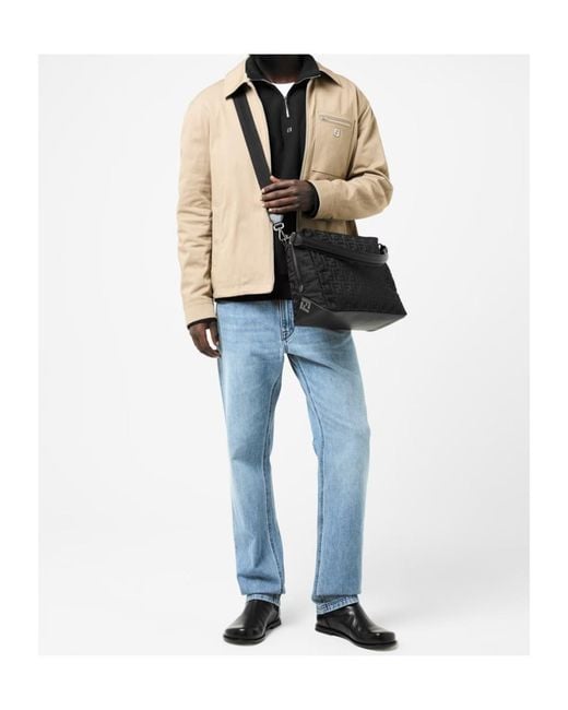Fendi Black Logo Shoulder Bag for men