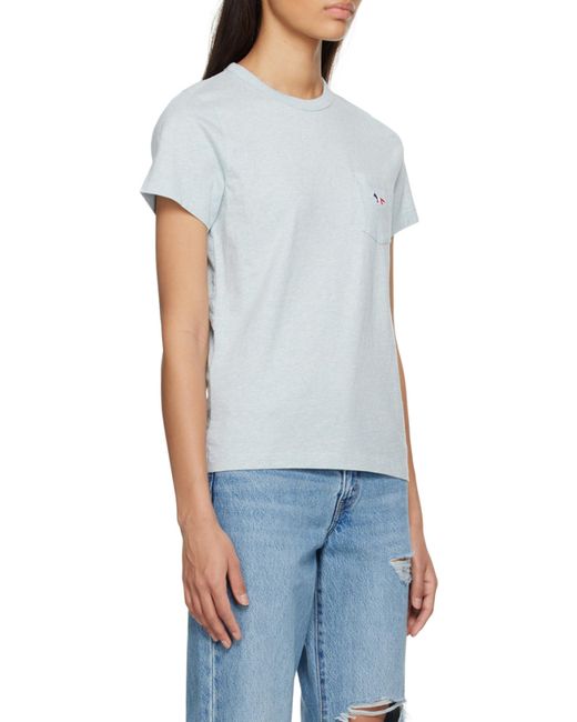 Maison Kitsuné Blue Maison Kitsuné Tricolor Fox Patch T-Shirt