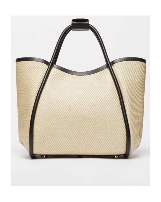 Max Mara Natural Logo Plaque Top Handle Bag