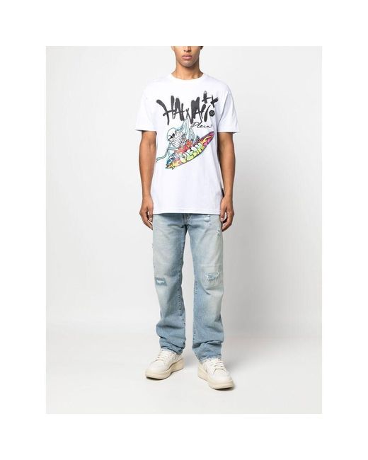 Philipp Plein White T-Shirt With Round Neck And Short Sleeves for men